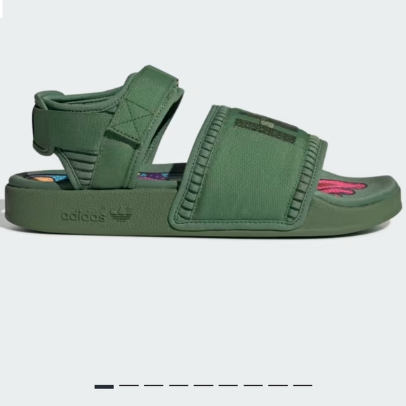 Pharrell x adidas Adilette 2.0 Sandals Hu Tribe Green Mesh Band Sz  8 Streetwear main image 8